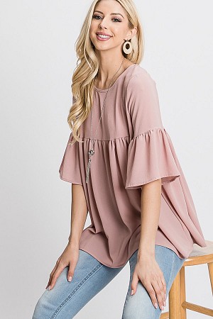 A Ruffled Babydoll Blouse Top